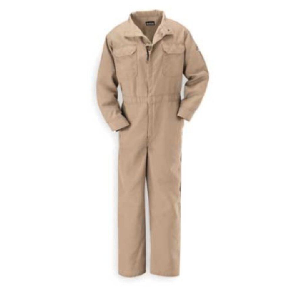 Bulwark Men's Big & Tall Flame Resistant,Nomex IIIA Premium Coverall,Tan,42 long